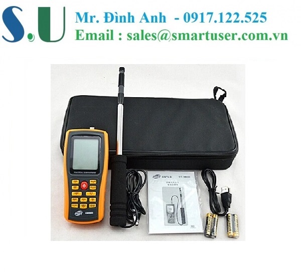 Máy đo tốc độ, lưu lượng, nhiệt độ gió dùng đầu dò nhỏ GM8903