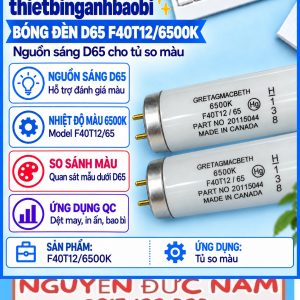 Bóng đèn D65 F40T12/6500K cho tủ so màu và bàn kiểm màu